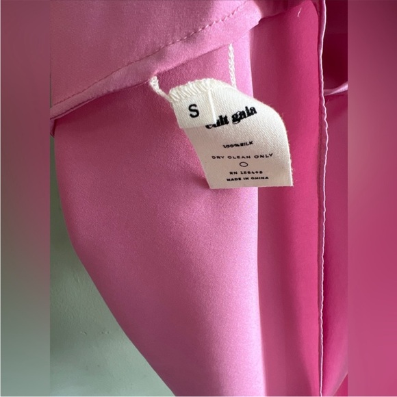 Cult Gaia Azariah Pink Silk Slip Mini Dress with
Shoulder Rings Hardware - Picture 2 of 5